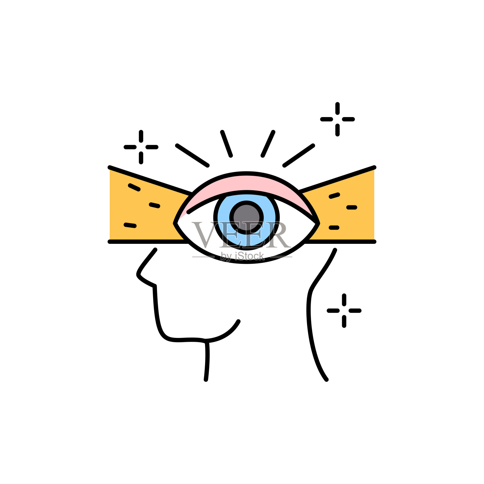 视觉色线图标。象形文字用于网页、手机应用、促销。插画图片素材