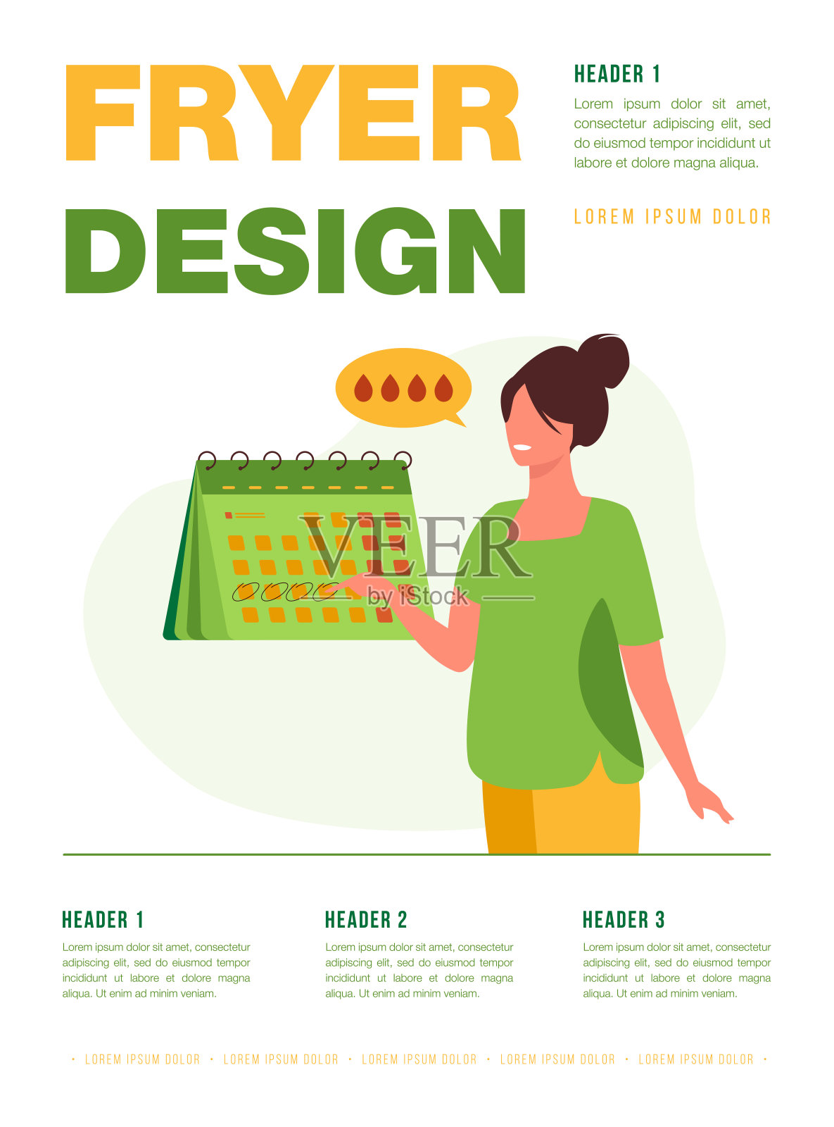 积极的女性正在查看自己的月经历设计模板素材