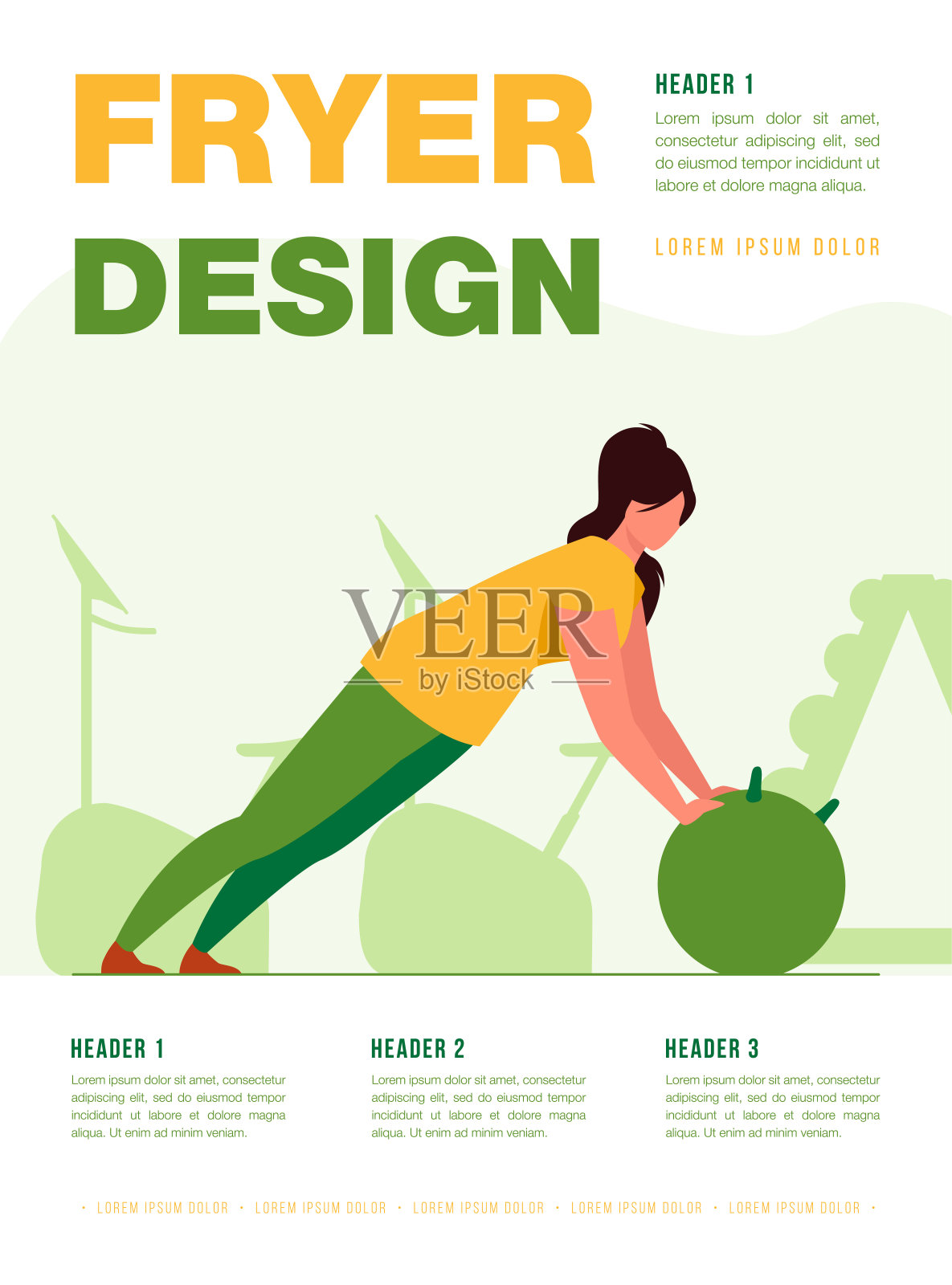 女人在健身房训练身体设计模板素材