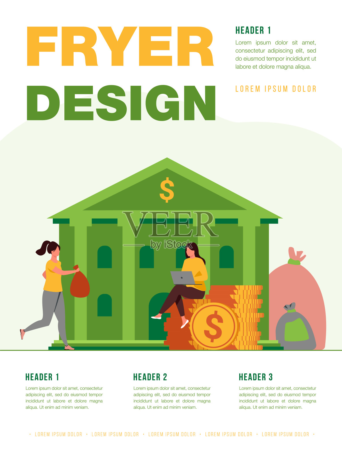 银行家把客户的钱存起来设计模板素材