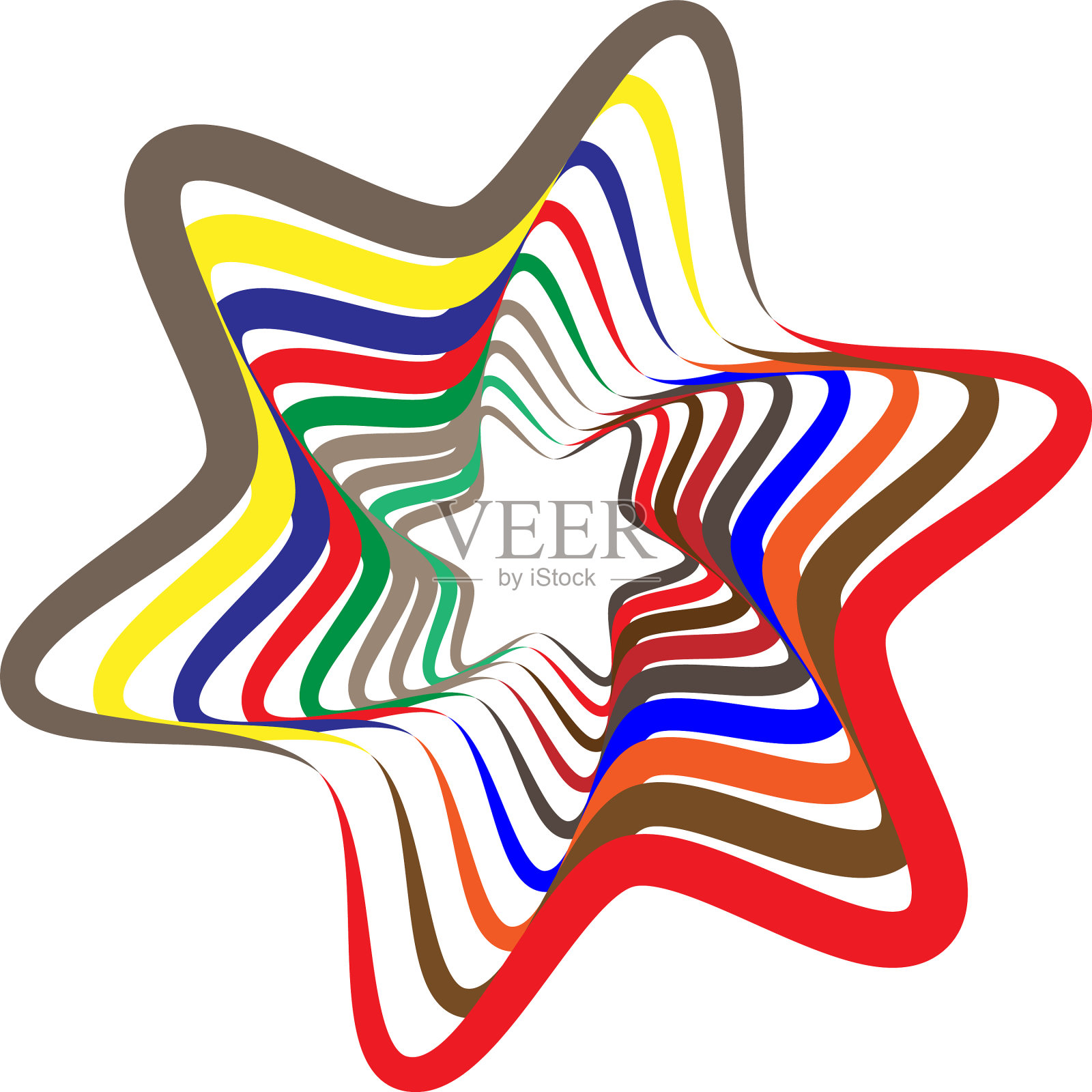 抽象的彩色圆形剪辑艺术标志符号插画图片素材