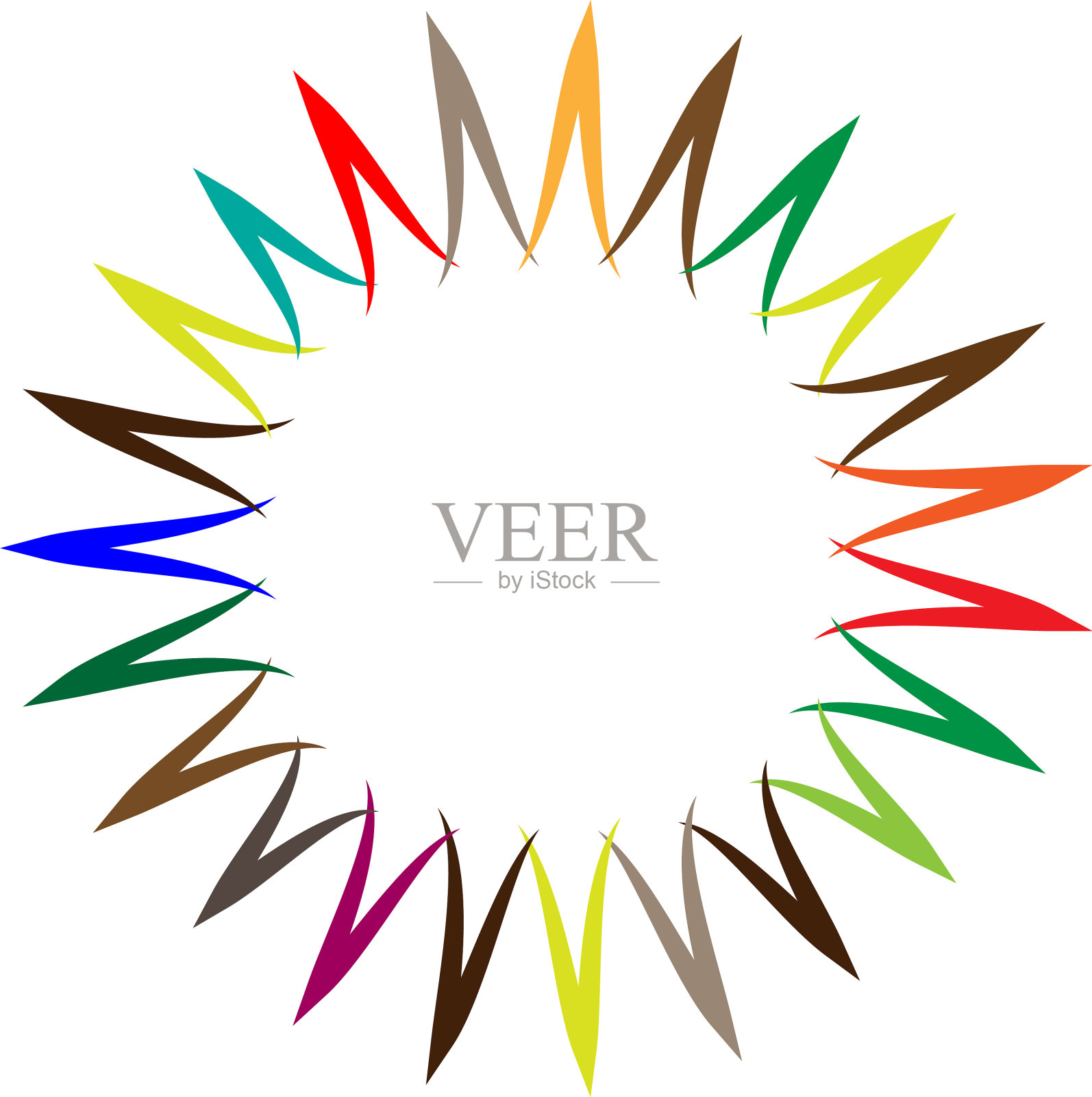 抽象的彩色圆形剪辑艺术标志插画图片素材