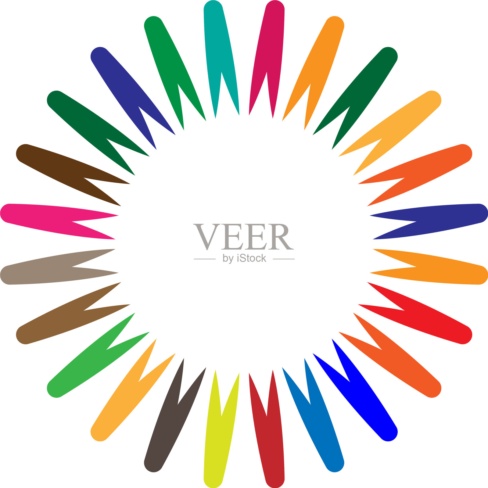 抽象的彩色圆形剪辑艺术标志插画图片素材