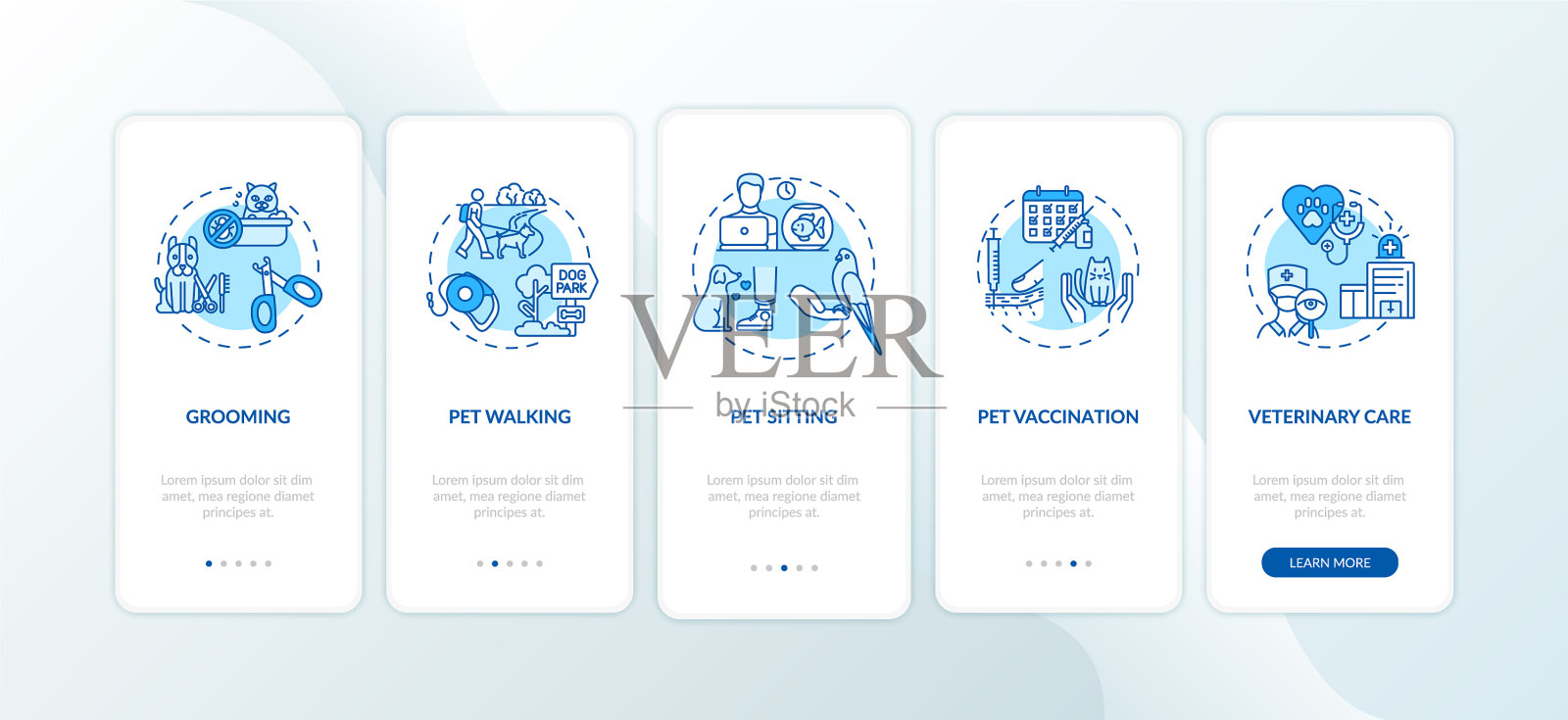 宠物服务登陆手机应用页面屏幕设计模板素材