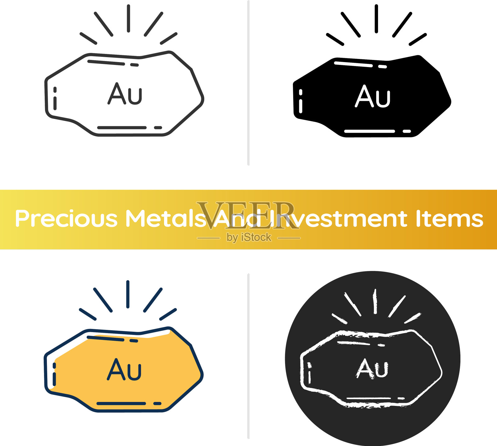 金块图标插画图片素材