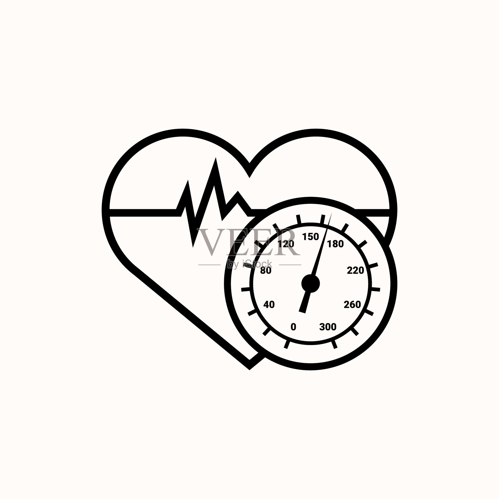 心电用波——心电图符号血插画图片素材