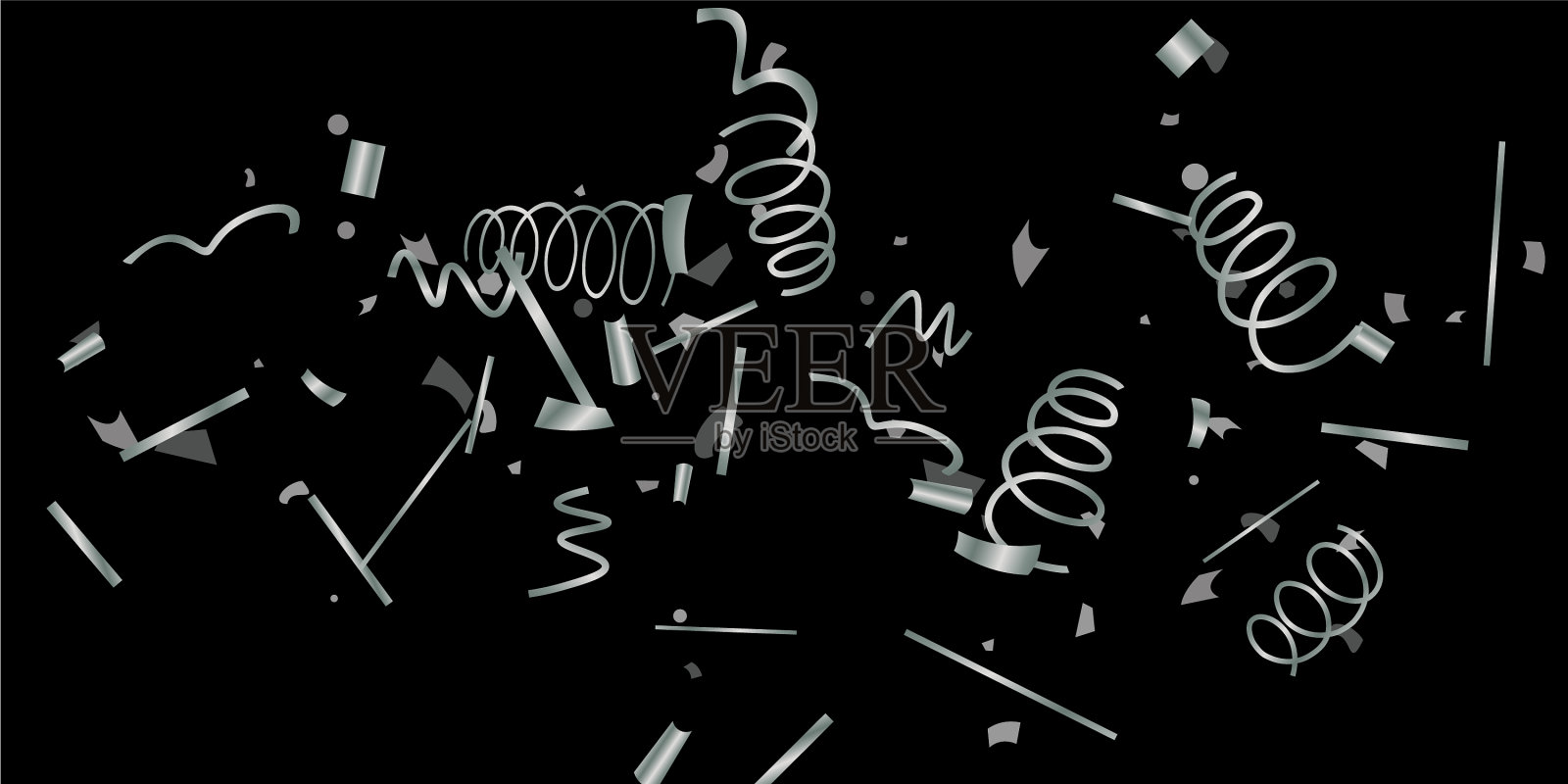 银色的纸屑插画图片素材