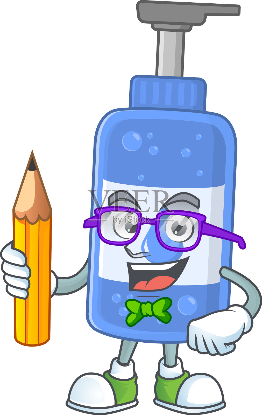 洗手液学生卡通学习用铅笔插画图片素材