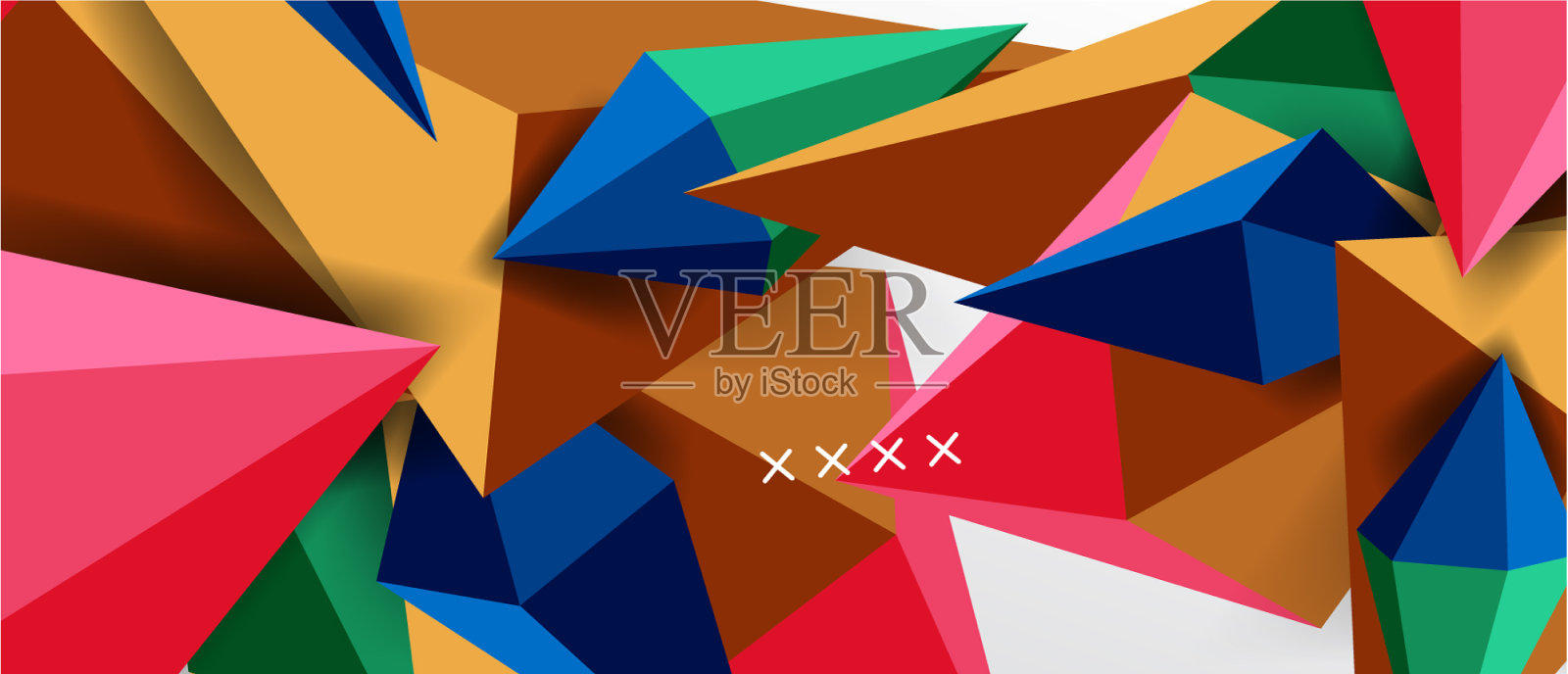 三维低聚抽象形状背景插画图片素材