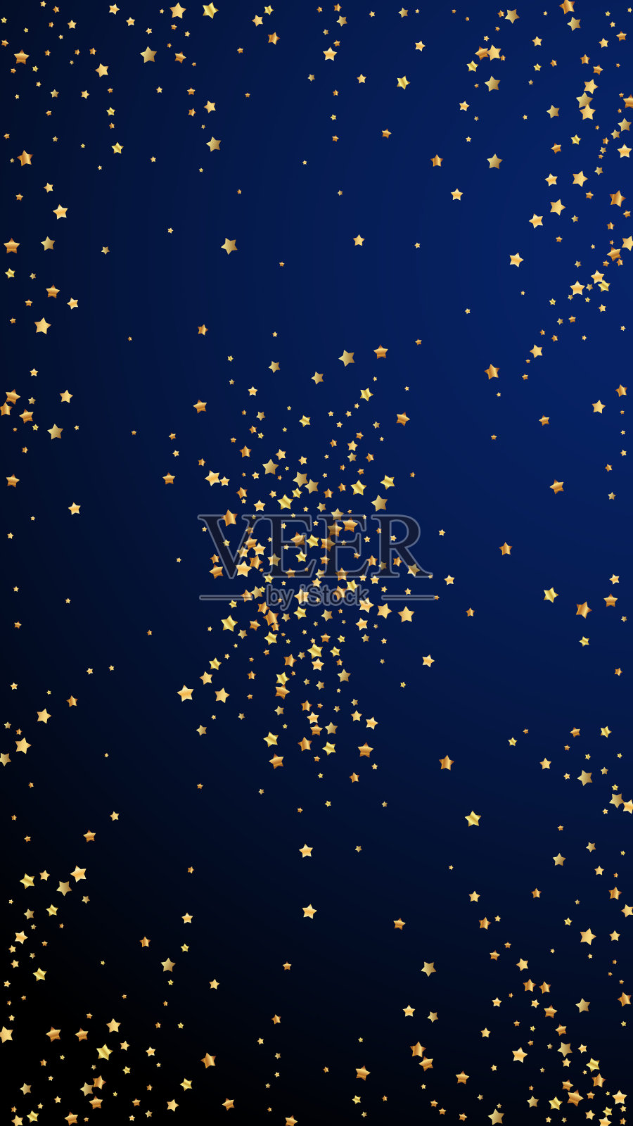 金色星星豪华闪闪，五彩纸屑散落sm插画图片素材