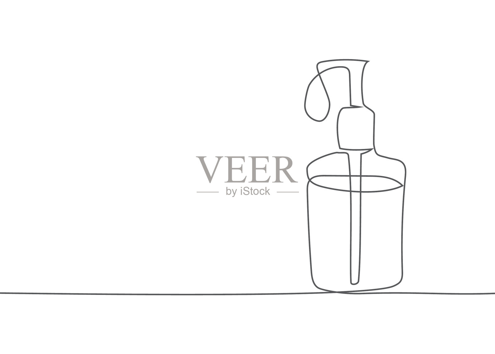 冠状病毒手凝胶一行画设计元素图片