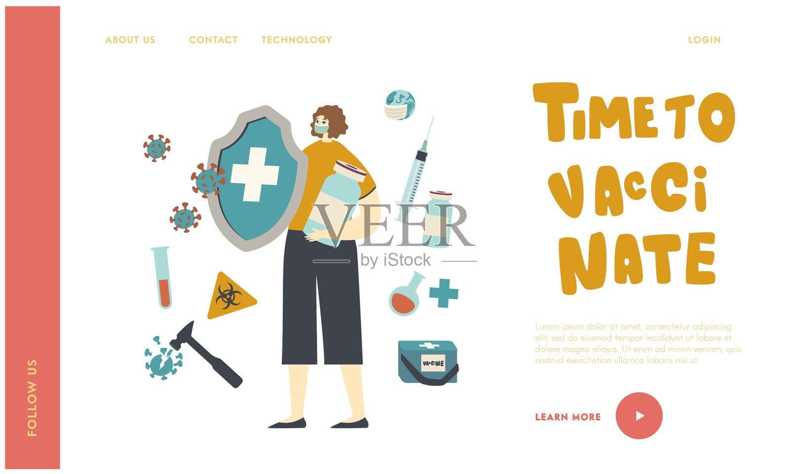 流行病学和疫苗接种登陆页面模板插画图片素材
