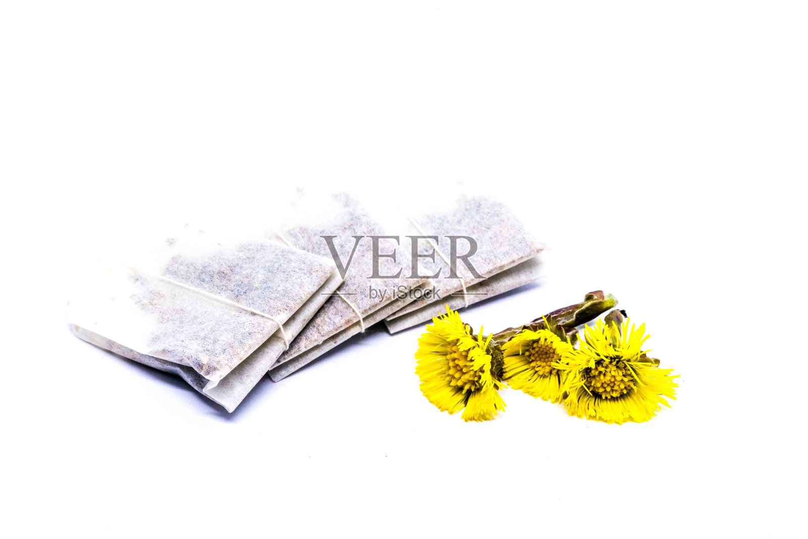 茶包和款冬花照片摄影图片