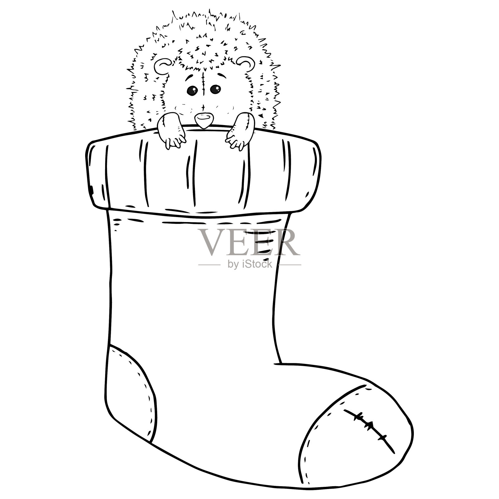 圣诞袜与软玩具图标圣诞节设计元素图片