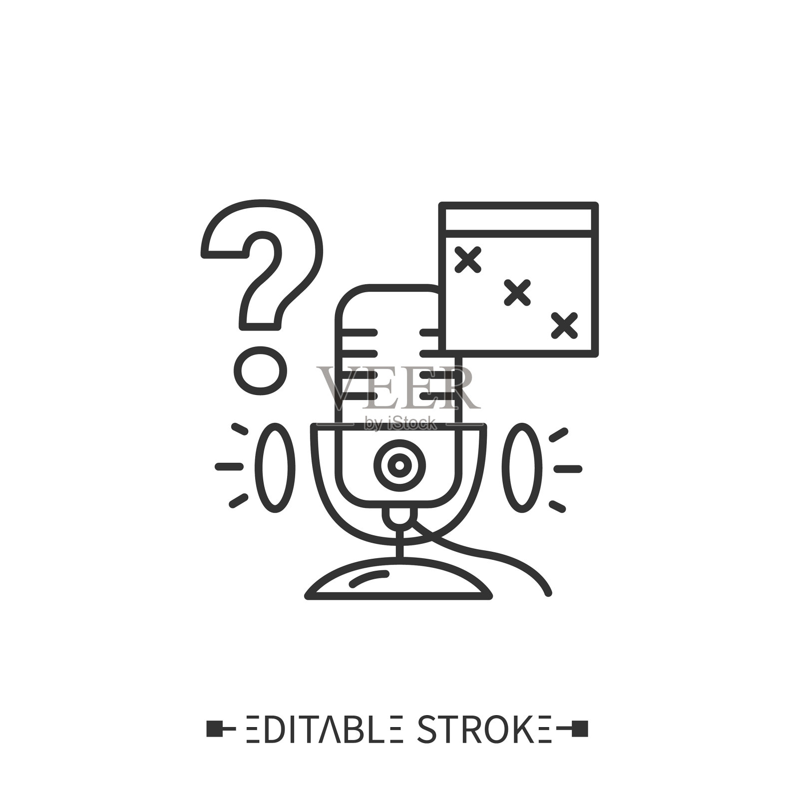 播客生产规律线图标插画图片素材