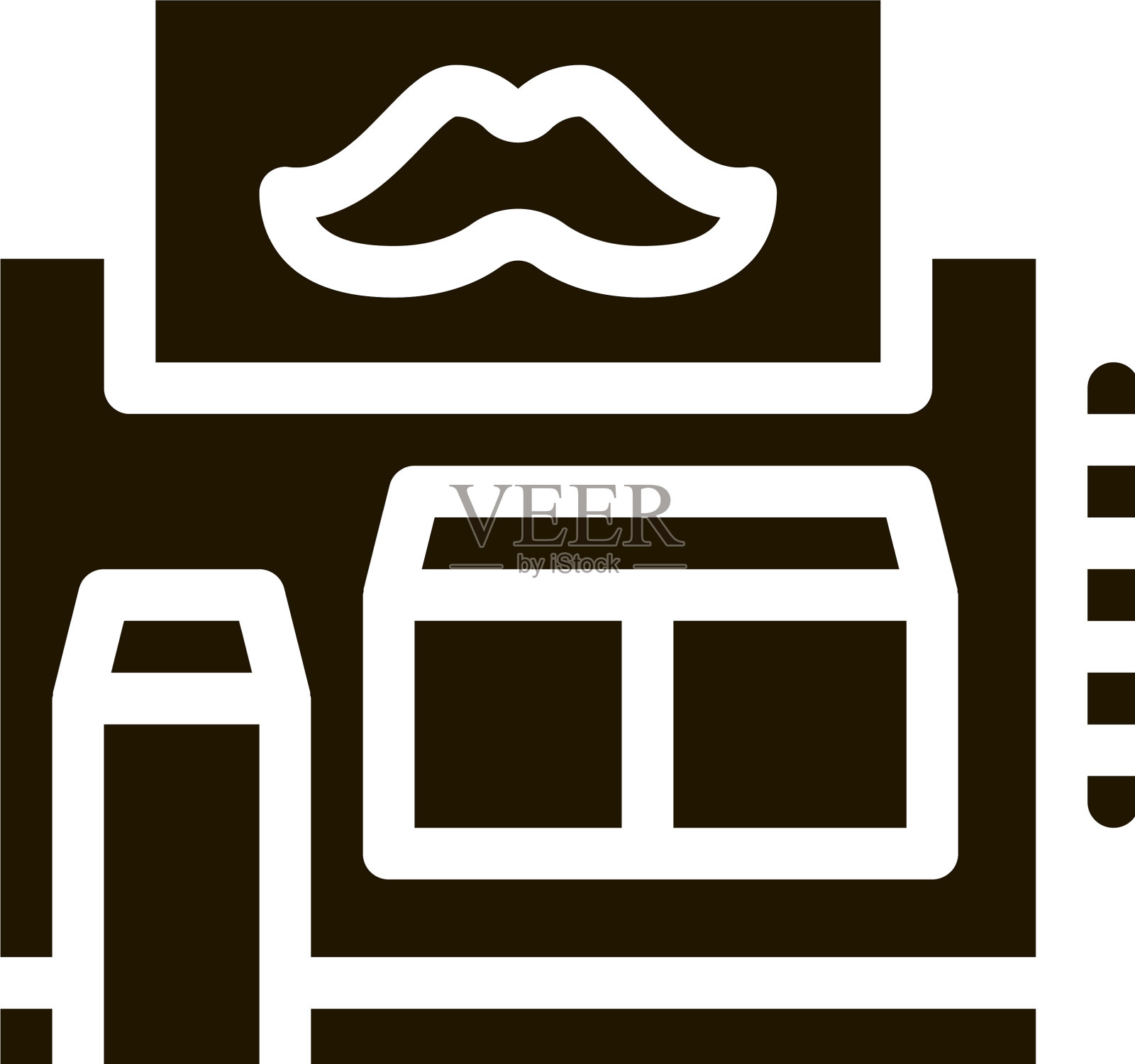 理发店建筑图标插画图片素材