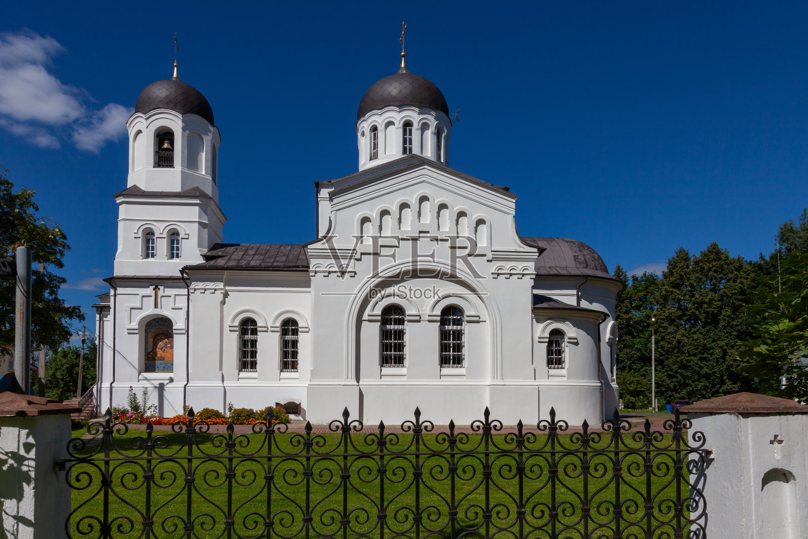 喀山圣母圣像教堂，俄罗斯，莫斯科地区，伊斯特拉城区，拉米西诺农场照片摄影图片