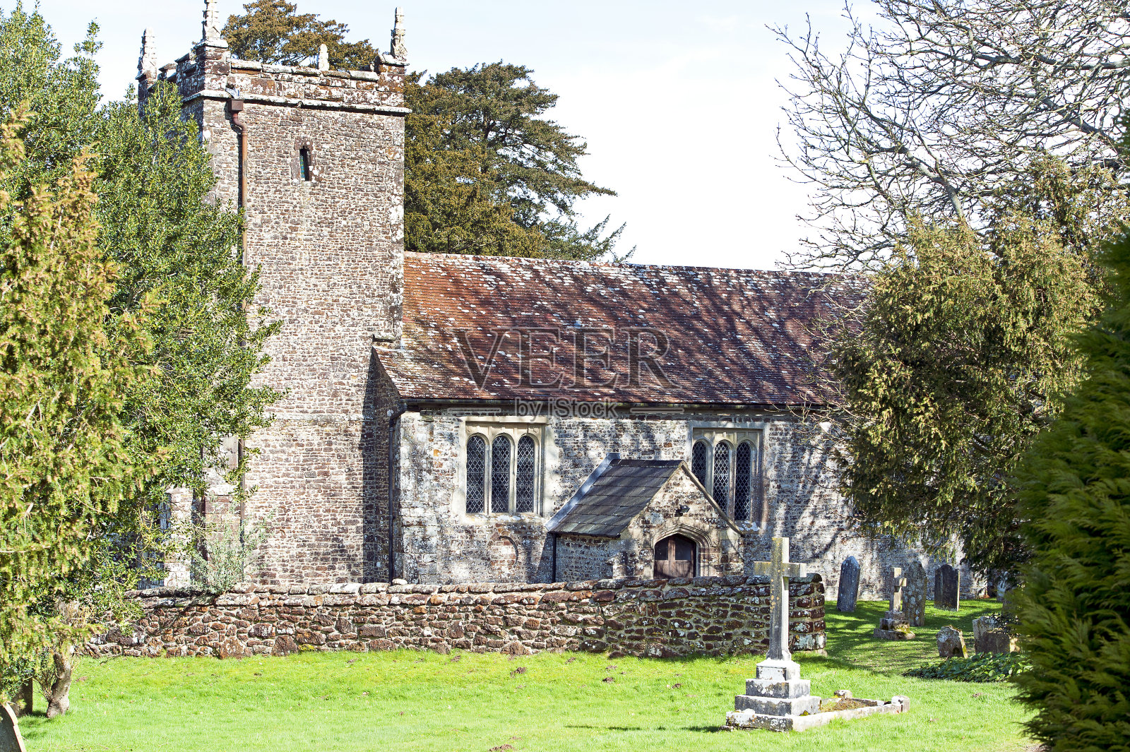 圣玛丽教堂，利切特马特拉弗斯，英国，多塞特。照片摄影图片