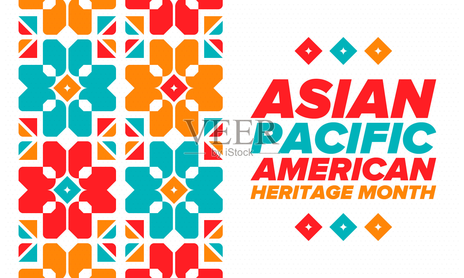 亚太裔美国人传统月。在五月庆祝。它庆祝美国亚裔美国人和太平洋岛民的文化、传统和历史。海报、卡片,横幅。向量插画图片素材