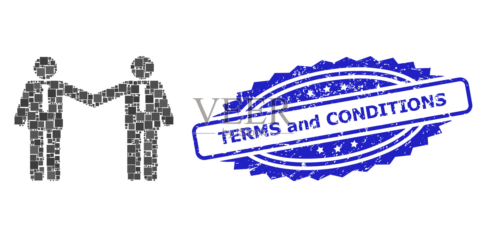 橡皮条款和条件盖章和方点插画图片素材