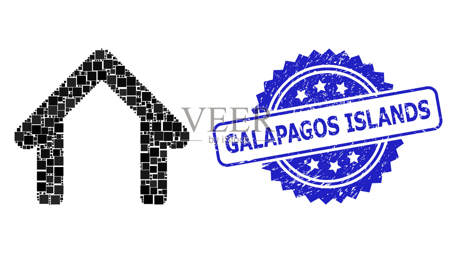 纹理加拉帕戈斯群岛海豹和方点插画图片素材