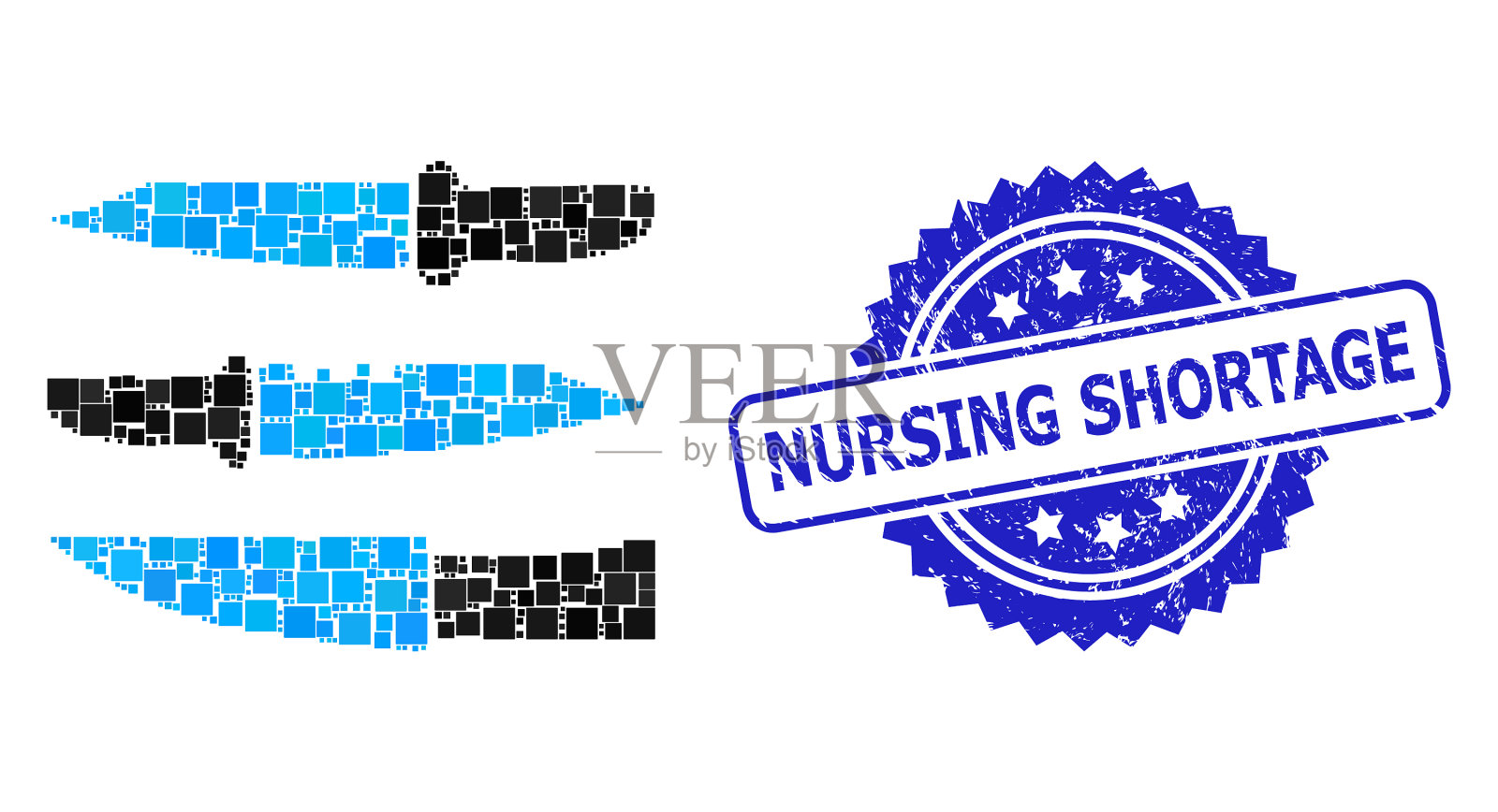 危难护理短缺印章印章和方插画图片素材