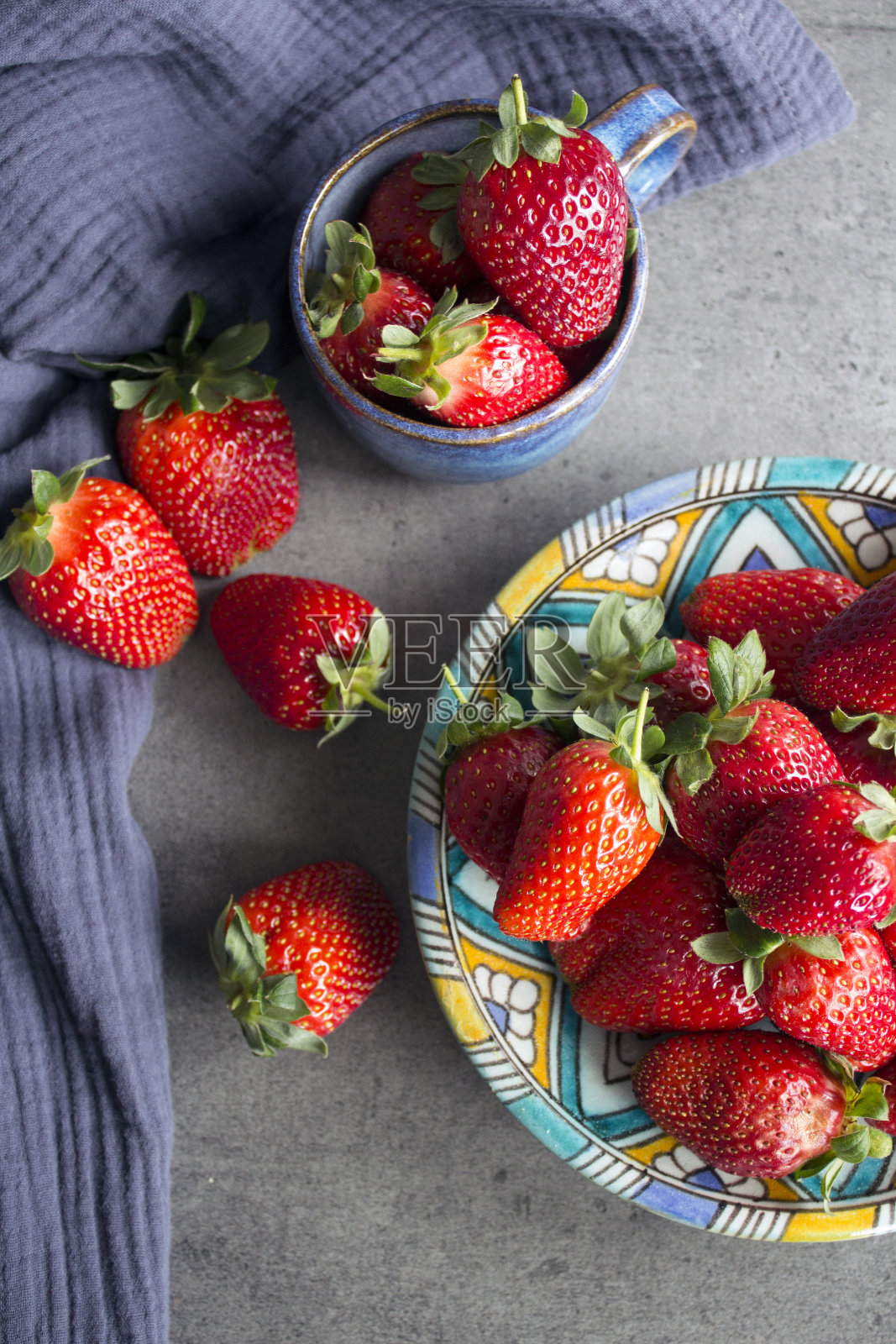 美丽的草莓俯视图照片摄影图片