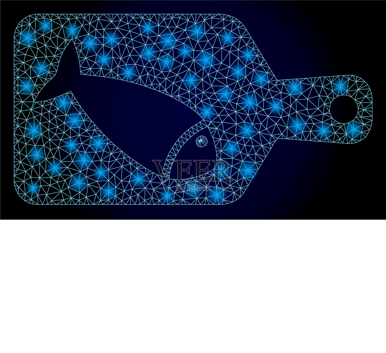 网眼明亮，鱼片切板带光插画图片素材