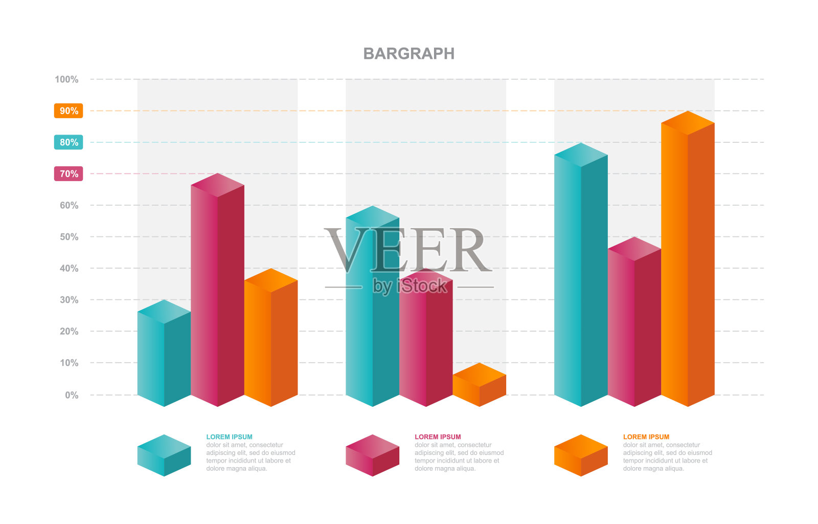 条形图图表统计业务信息图元素模板设计模板素材
