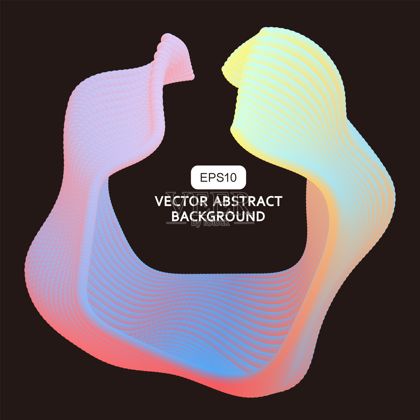 摘要彩色动态粒子矢量背景。3D科技直播时尚设计封面矢量插画图片素材