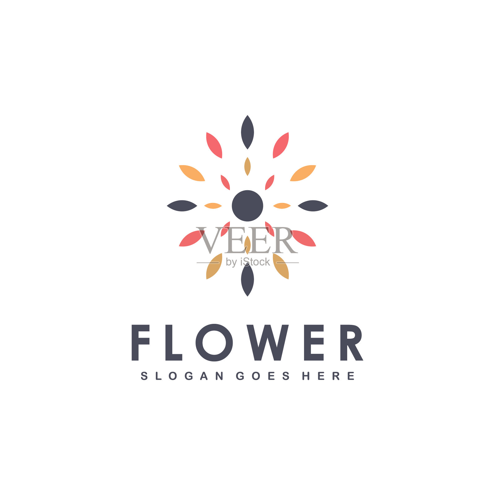 女性花公司标志插画图片素材