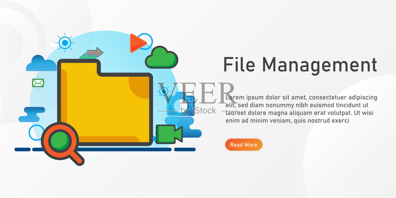 file management登录页面模板。创意网站模板设计。矢量插图。设计模板素材
