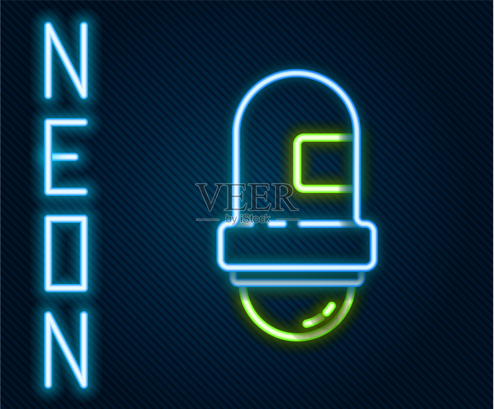 发光霓虹线止汗除臭辊插画图片素材