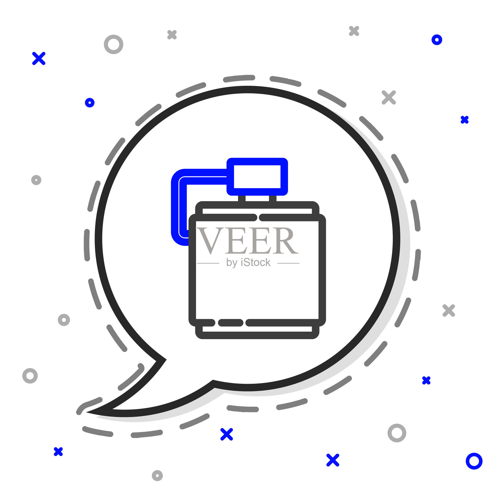 线水壶水壶图标孤立在白色插画图片素材