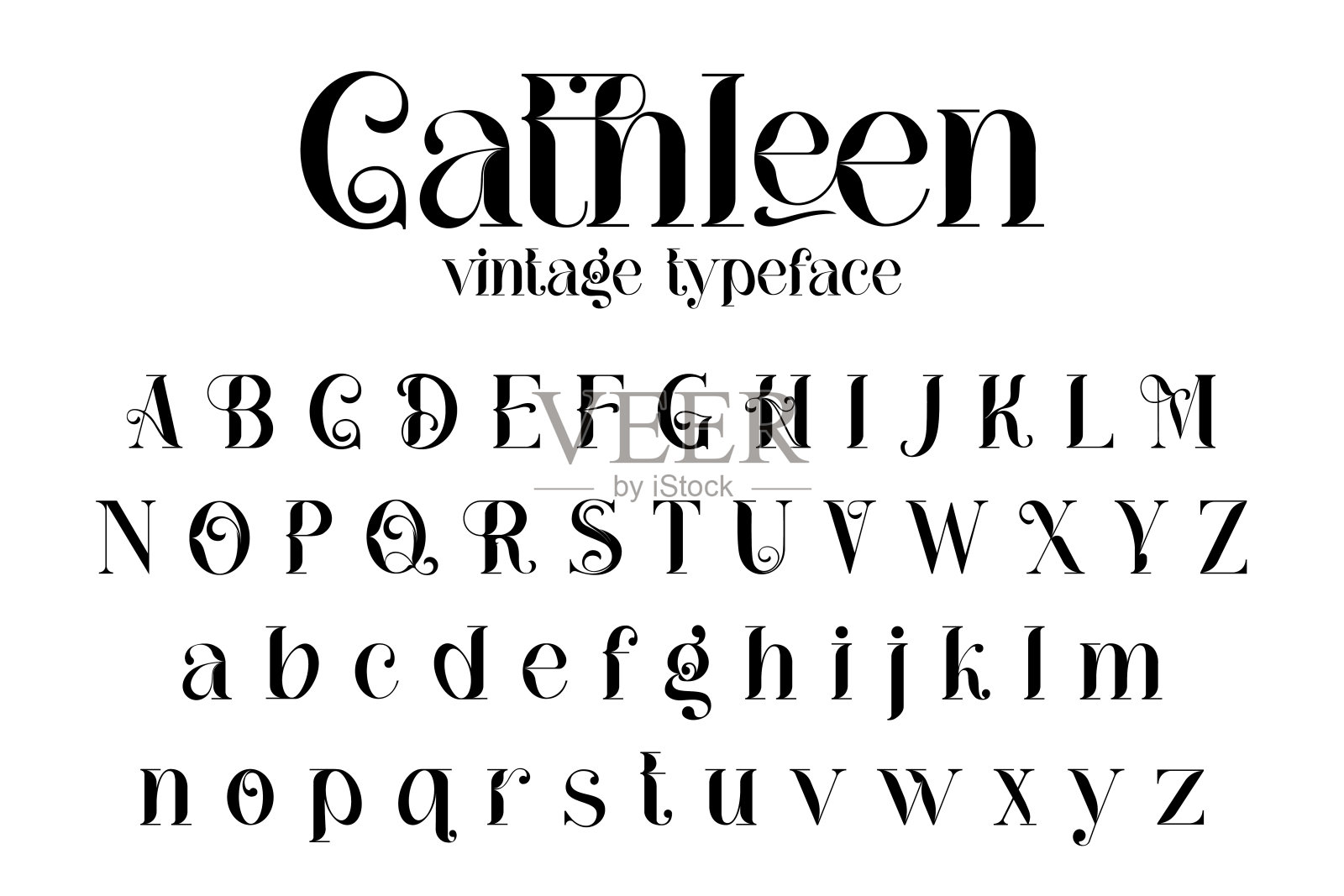 复古装饰字体-凯瑟琳。设计元素图片