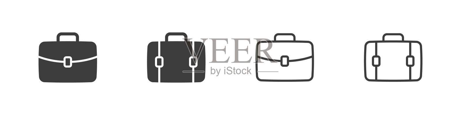 手提箱。公文包图标集合。公文包的现代风格。投资组合图标。矢量图图标素材