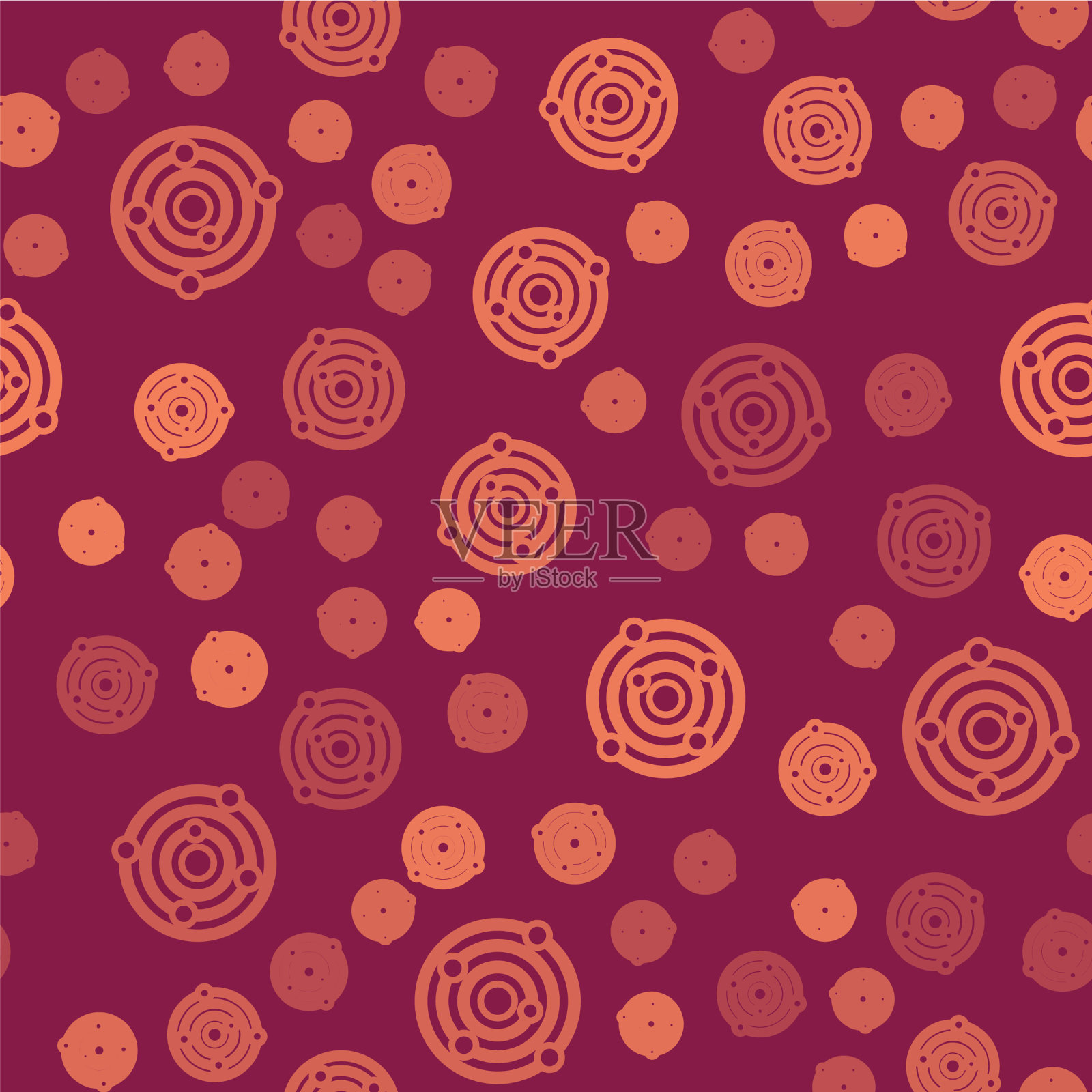 棕线太阳能系统图标孤立无缝插画图片素材