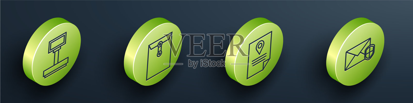 设置等距比例尺信封文档跟踪图标素材