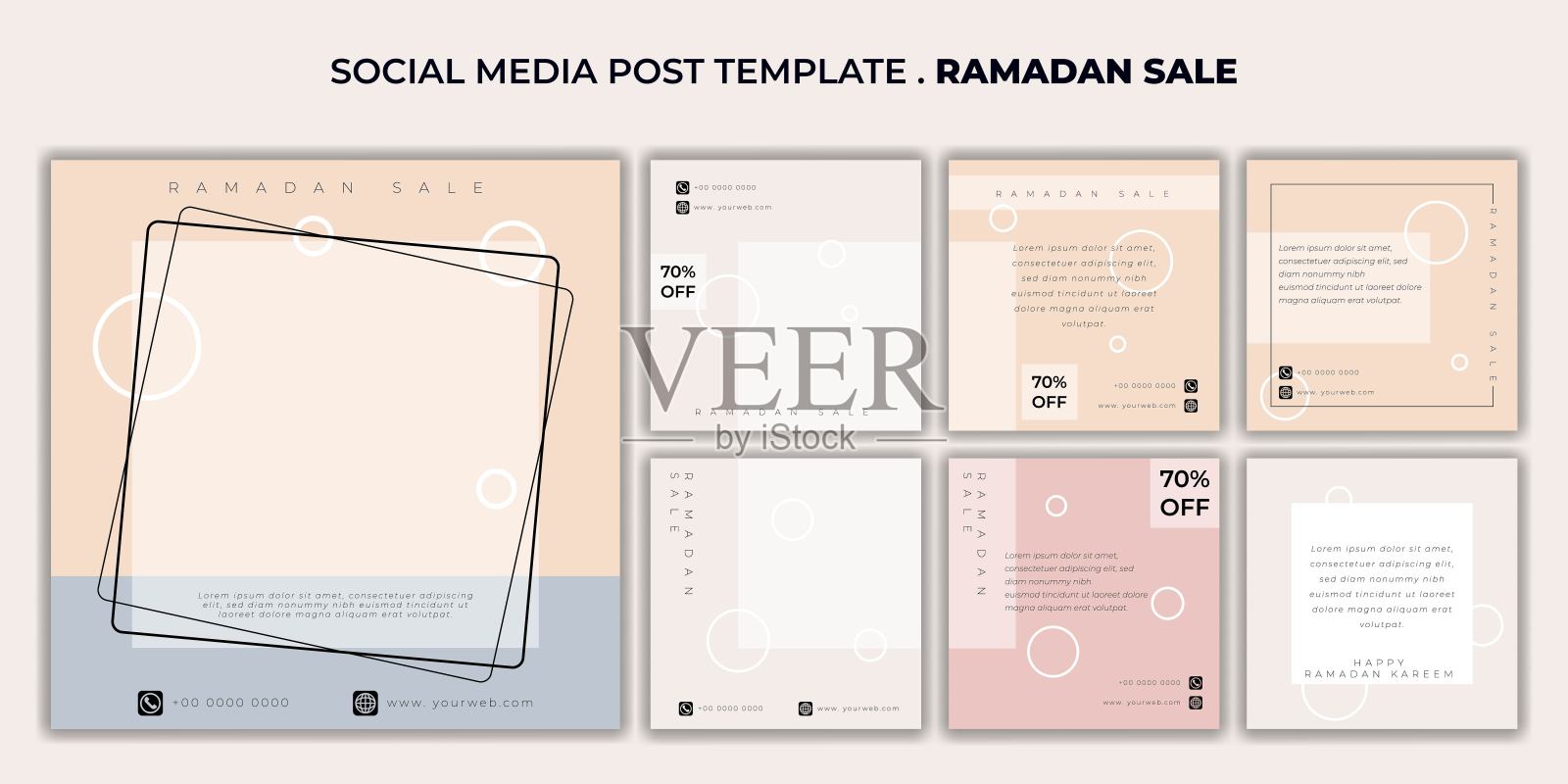 一套女性社交媒体帖子模板设计模板素材