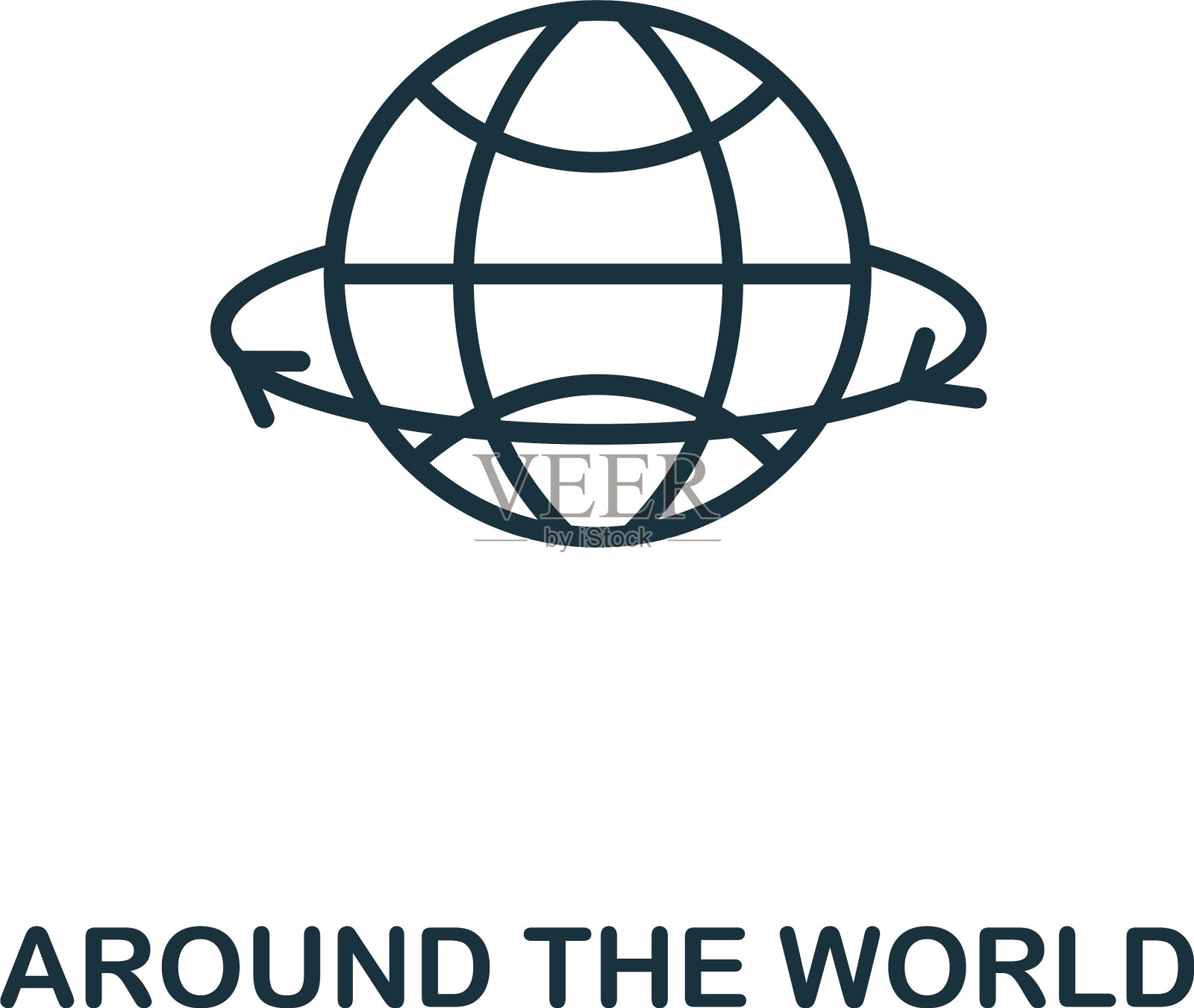 世界各地的图标从机场收集插画图片素材