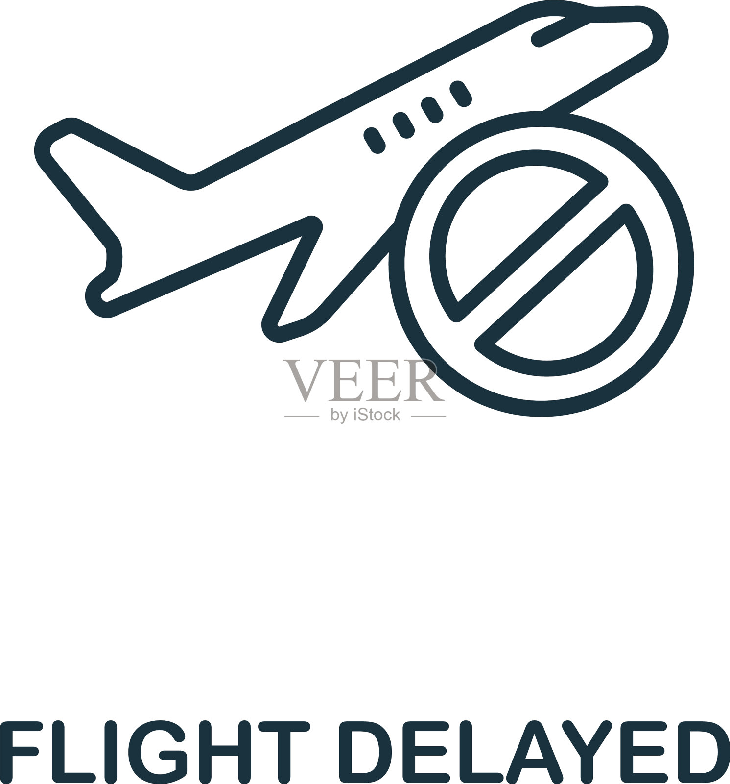 航班延误图标从机场提取插画图片素材