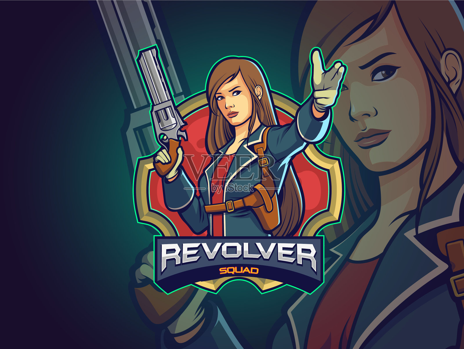 神射手电子竞技标志设计为您的团队插画图片素材