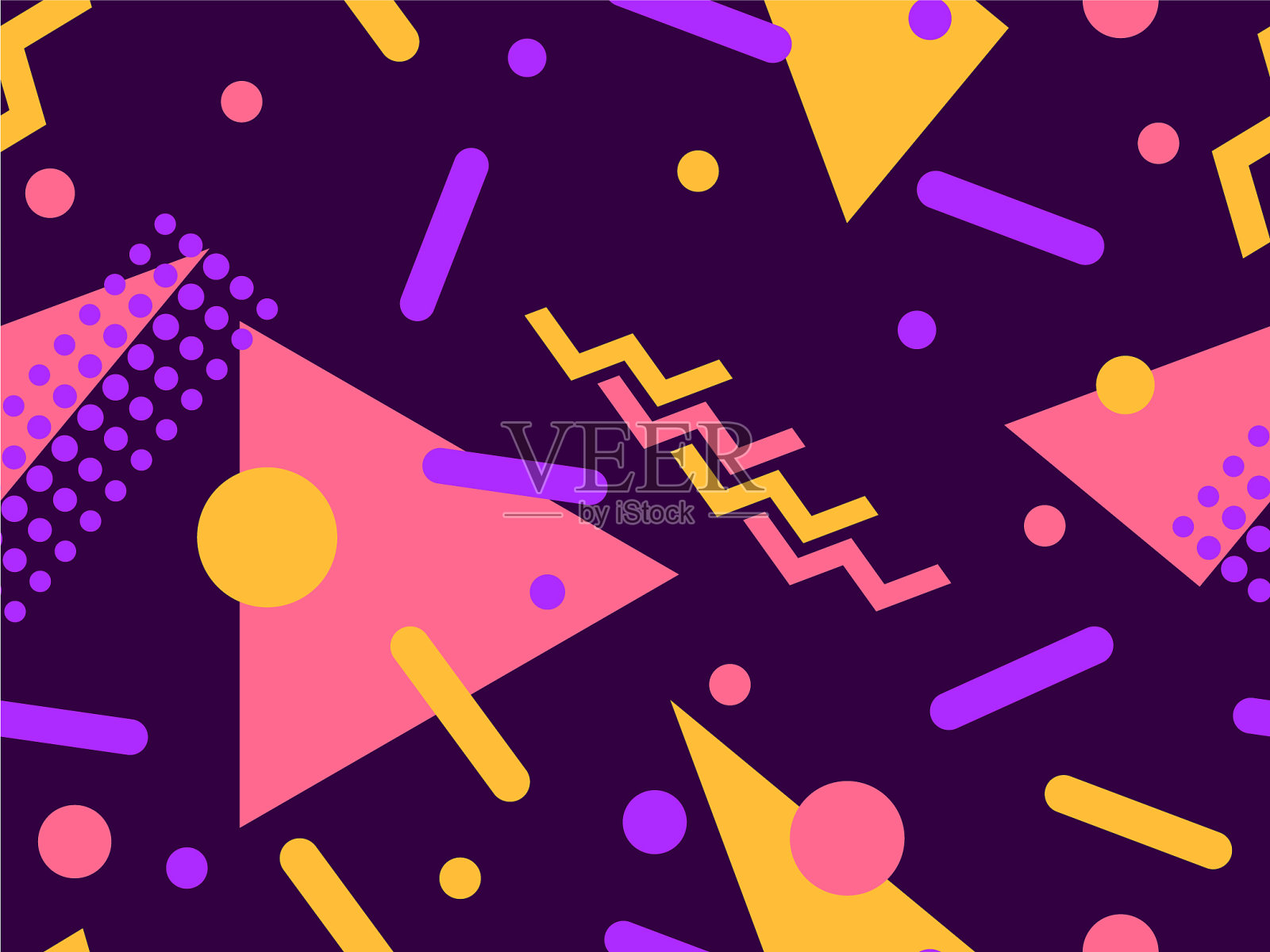 几何无缝图案与三角形和插画图片素材