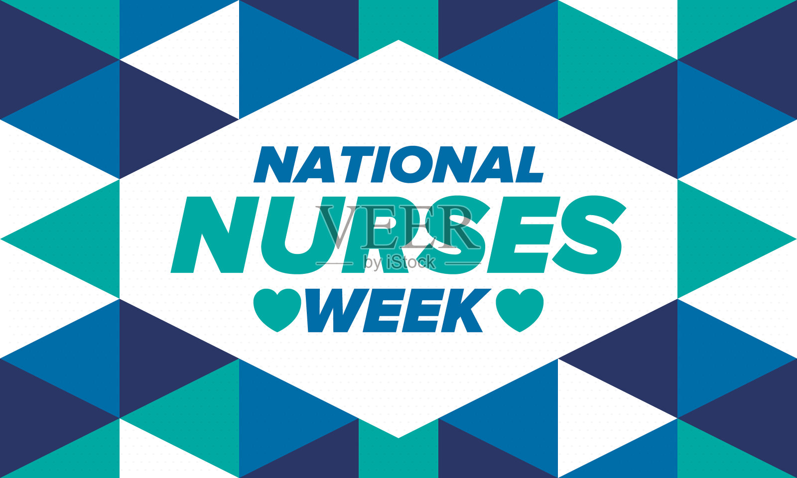 全国护士周。谢谢护士们。医疗保健理念。对抗病毒和疾病。为了向医生们致敬。在美国每年庆祝一次。矢量插图海报插画图片素材