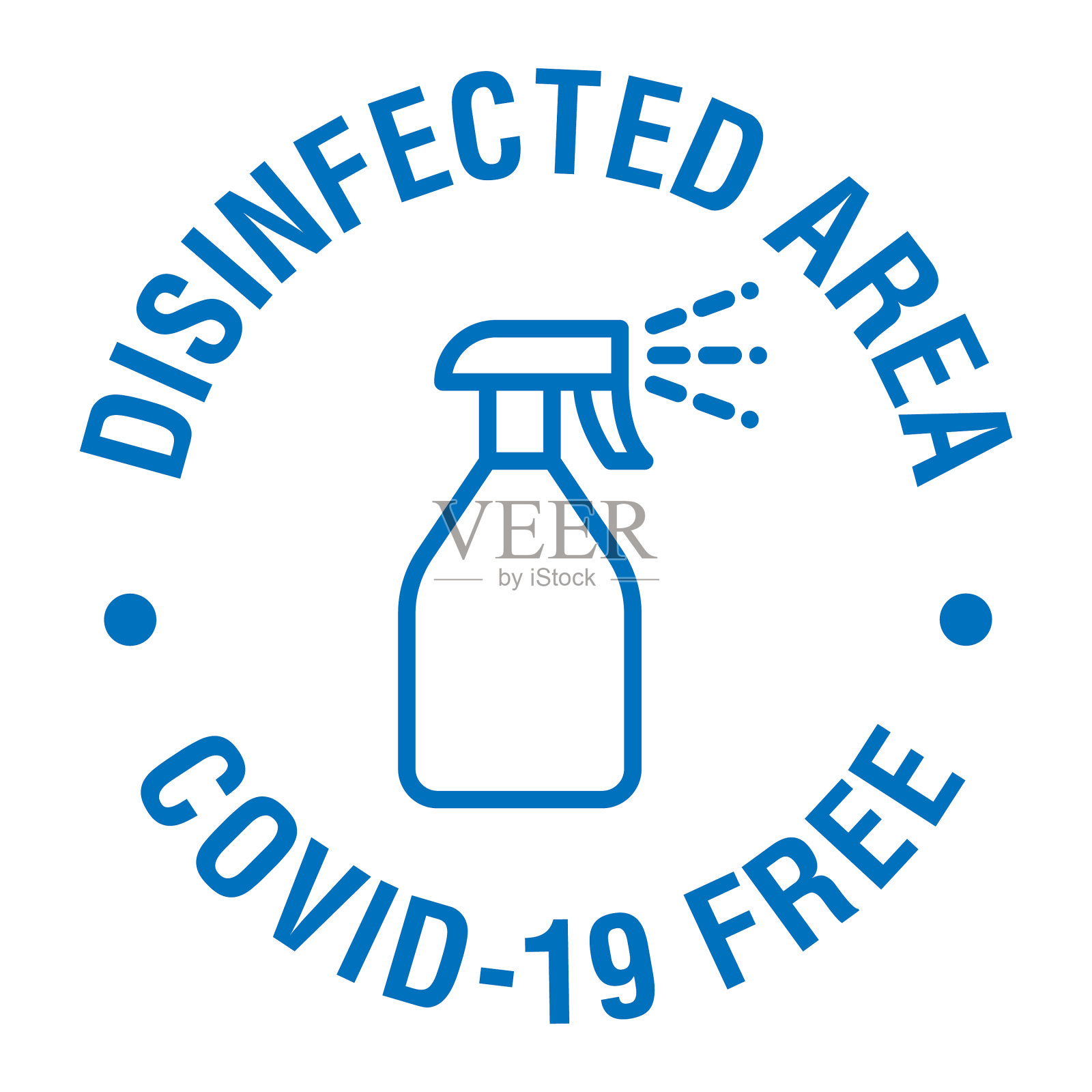 消毒区圆形不干胶标签标识区插画图片素材