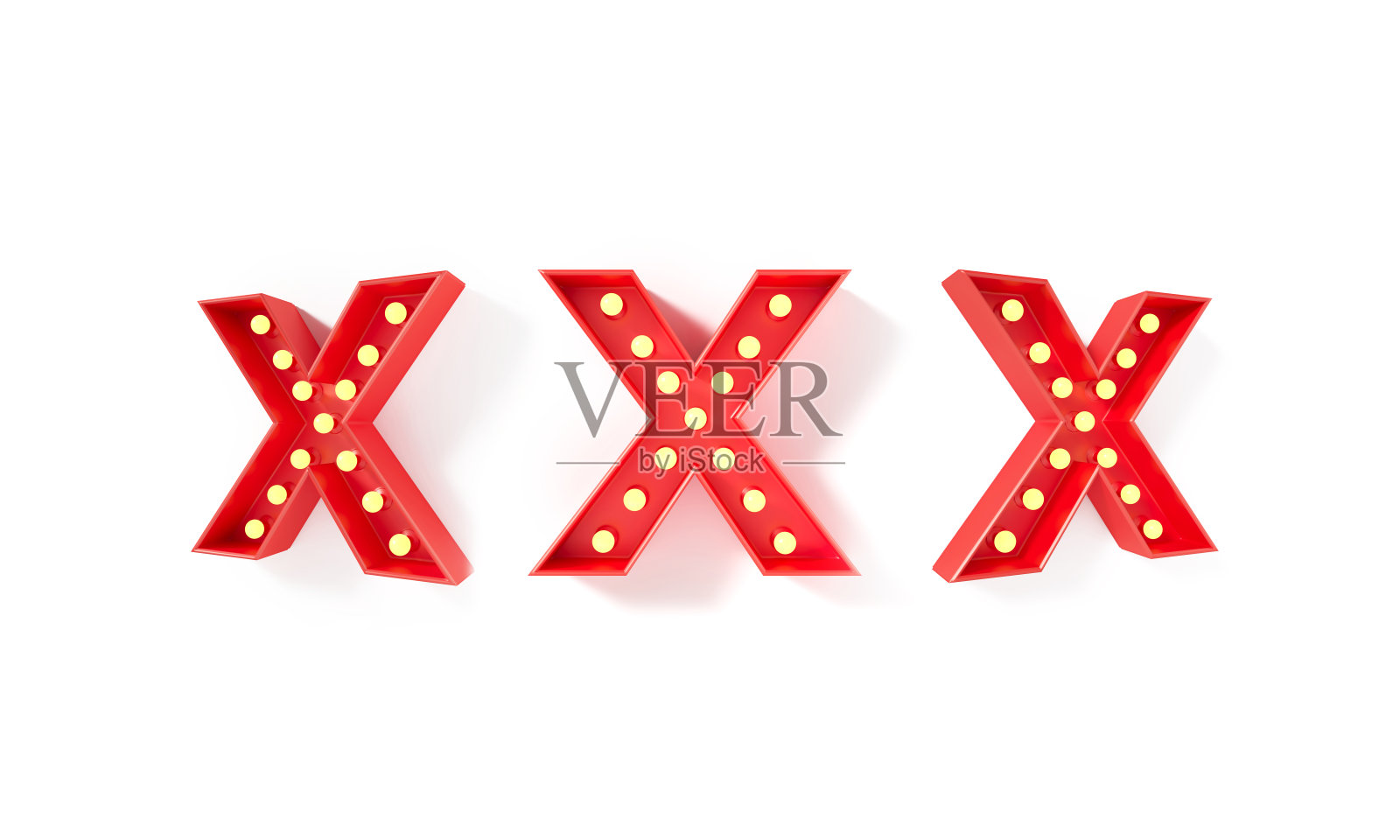 大写字母X -灯泡形成红色大写字母X背景照片摄影图片