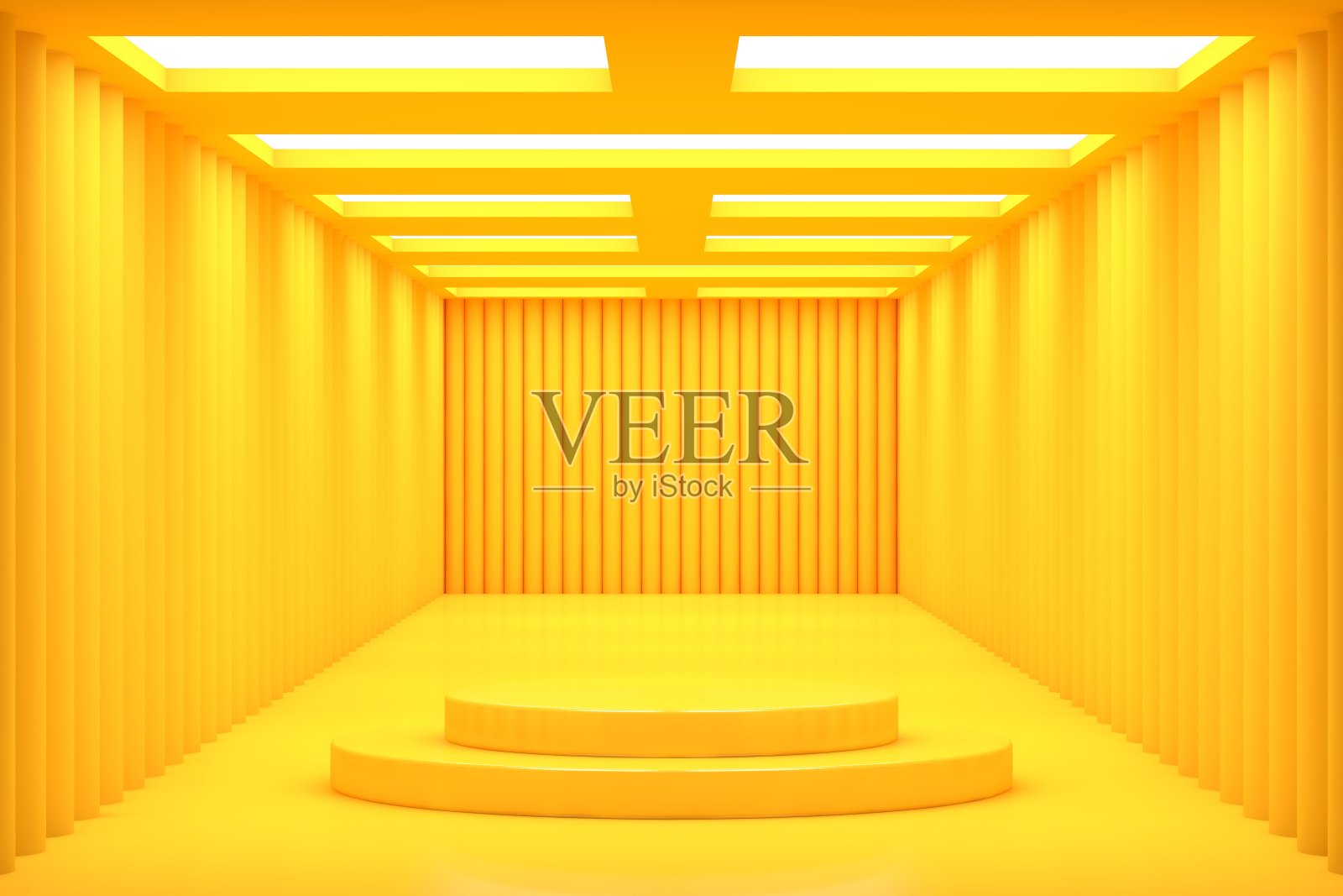 3D黄色空展厅照片摄影图片