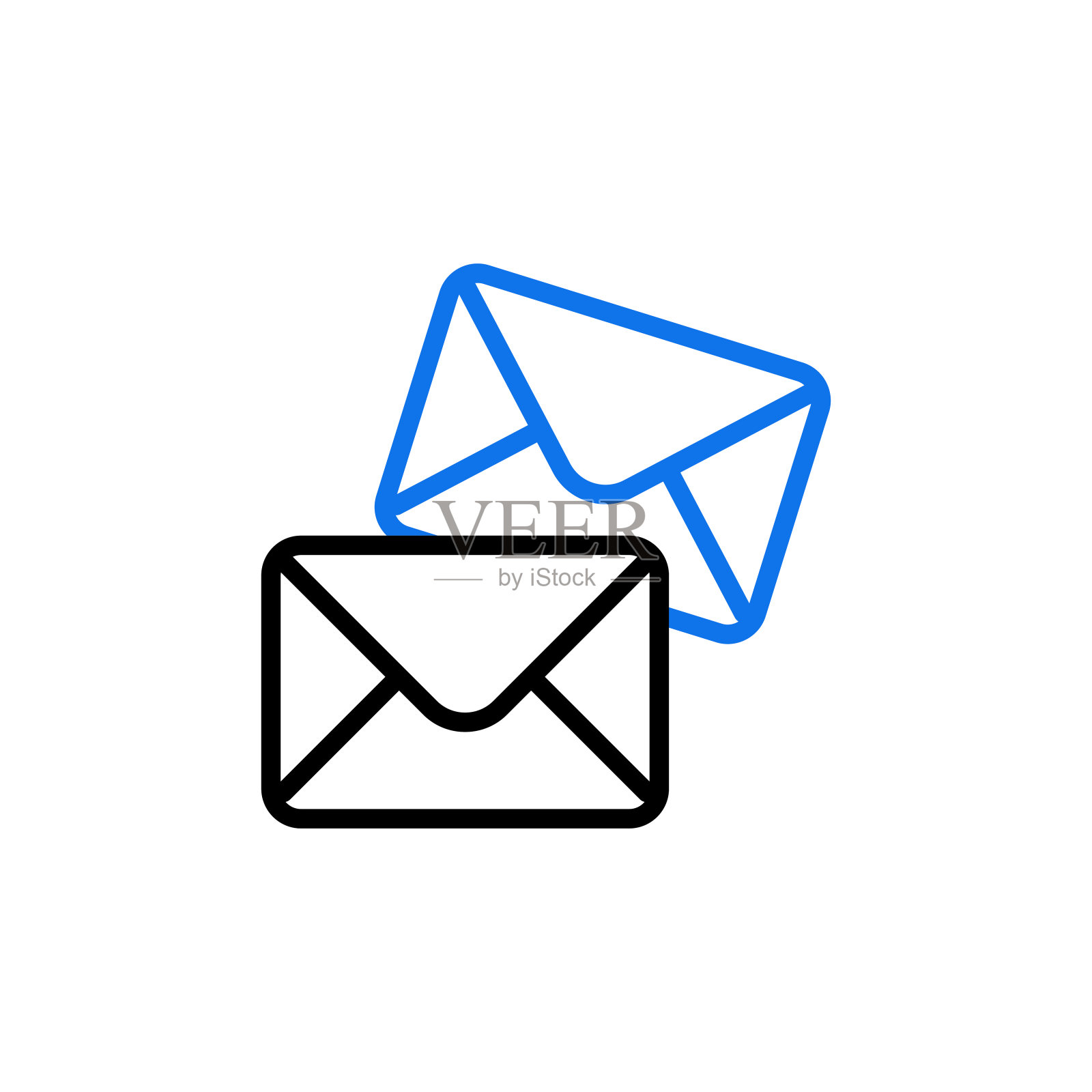 邮件矢量图标孤立在白色图标素材