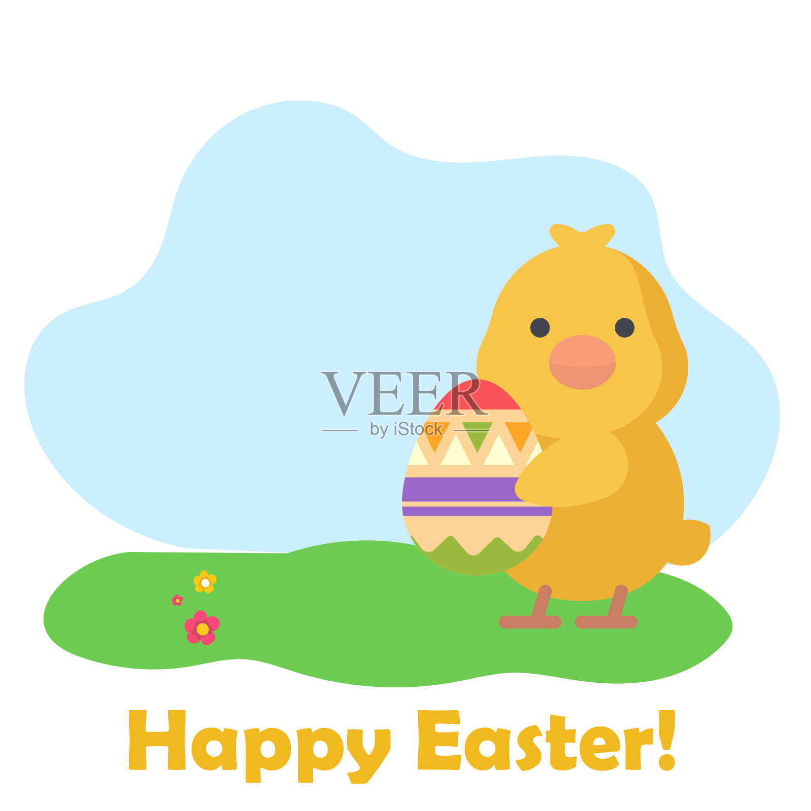 复活节快乐!复活节海报，背景或带有彩蛋的卡片。插图设计元素图片