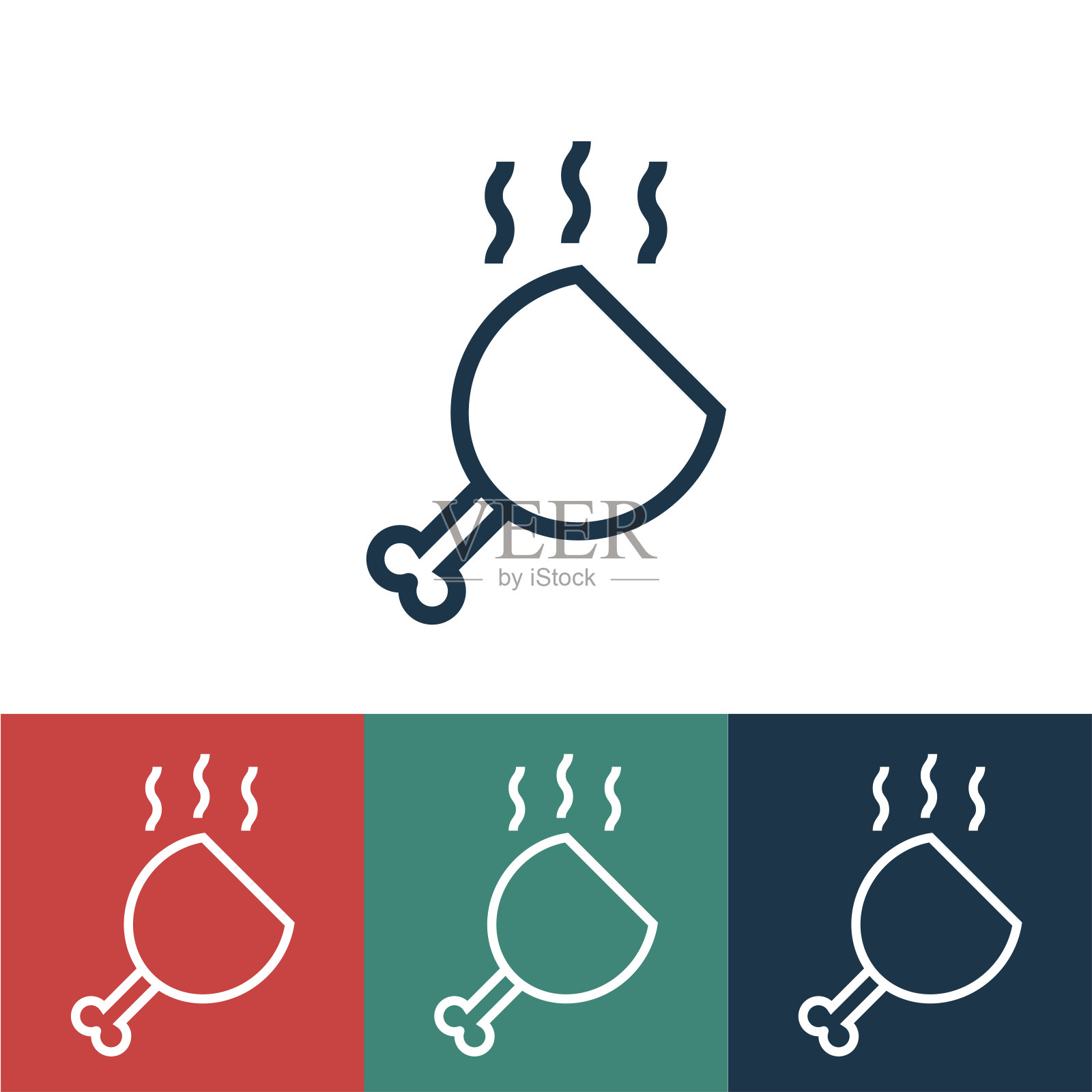 带有火腿的线性矢量图标插画图片素材